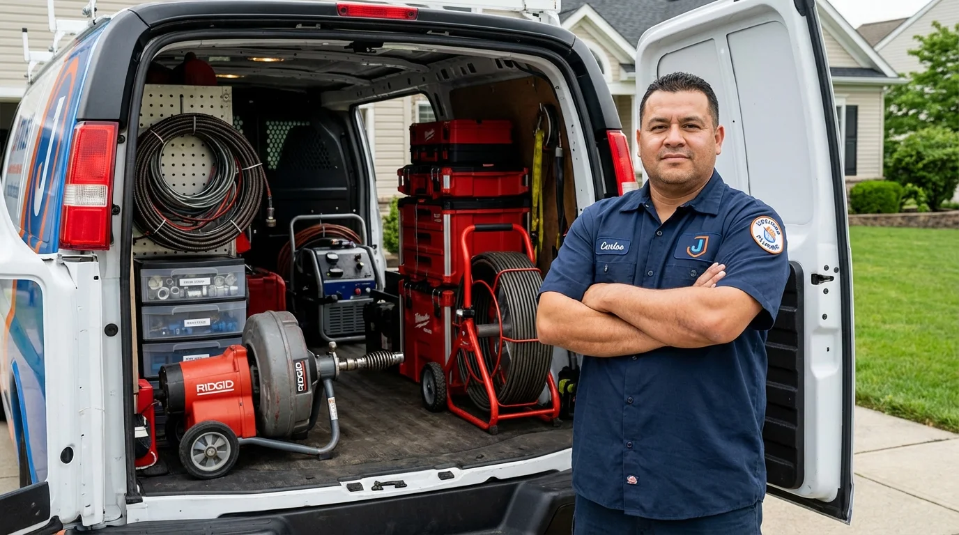 Professional drain cleaning equipment and Johns Plumbing LLC plumber in Waldport