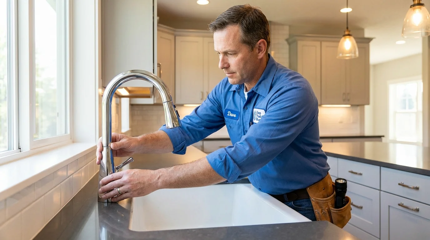 Kitchen faucet installation by Johns Plumbing LLC in Waldport