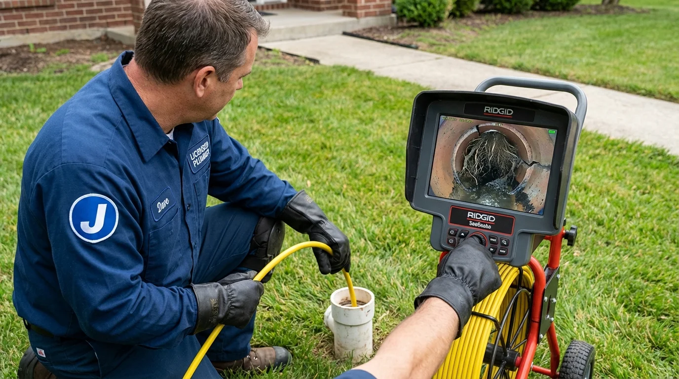 Sewer camera inspection being performed by Johns Plumbing LLC in Waldport